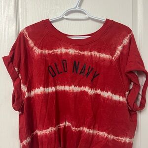 Old Navy Red and White Tie-Dye Tee